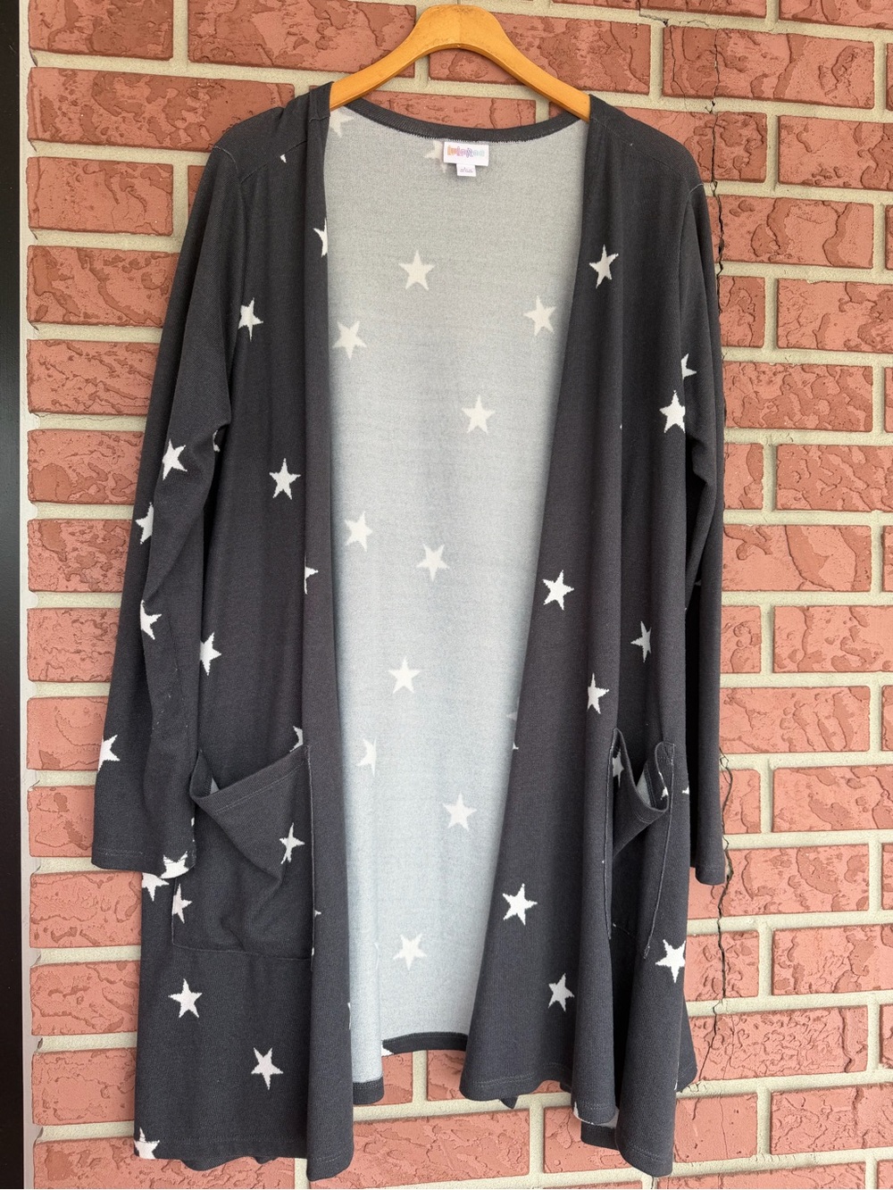 LuLaRoe Gray Star Open Cardigan